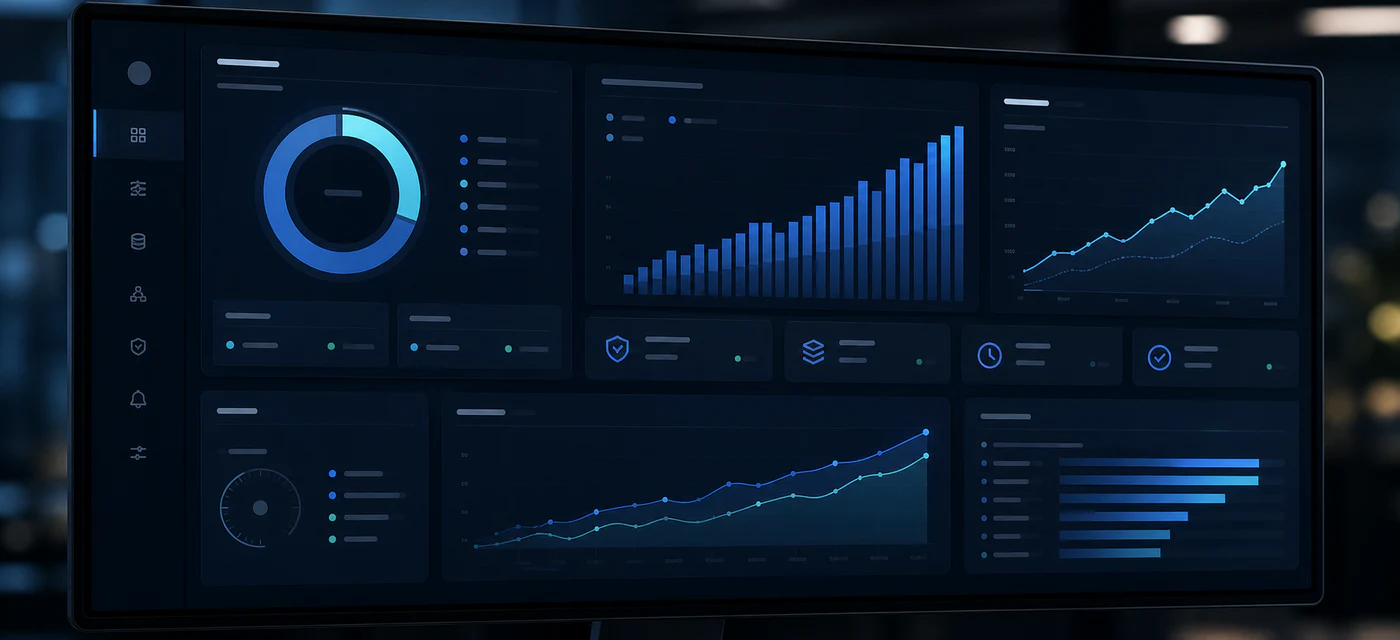 Scalable operations dashboard with capacity and growth charts