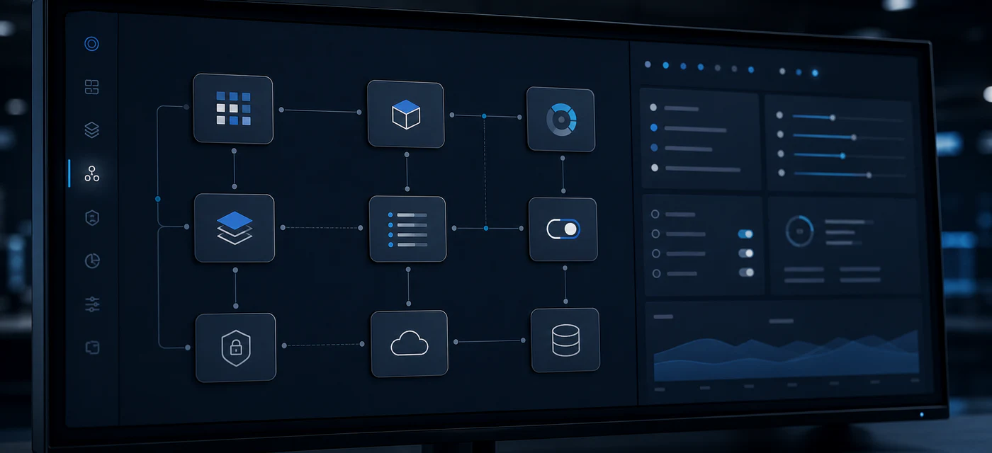 Connected modules in a digital solution architecture interface
